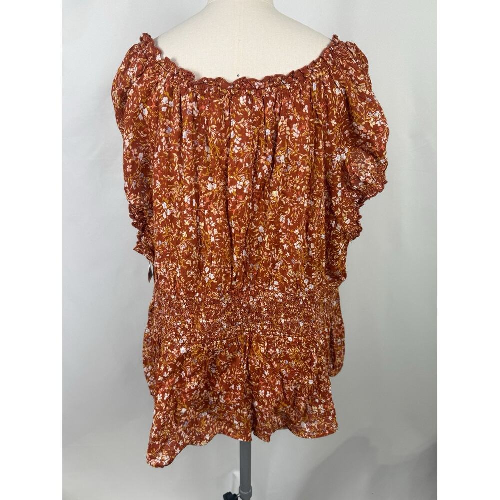 NWT Old Navy 4x Fall Floral Boho Cottage Core Hippy Modest Elastic Peasant Top‎ - Picture 2 of 7